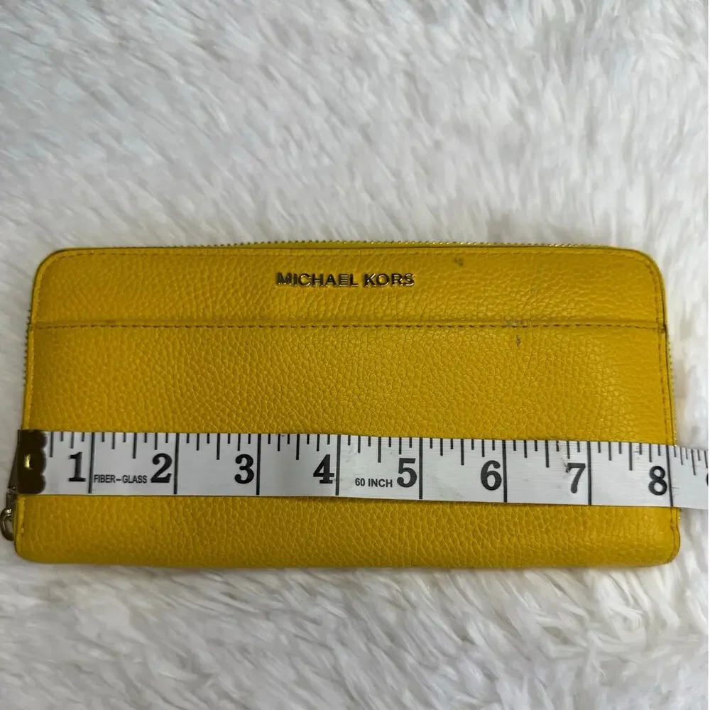Michael Kors Mustard Yellow Zip Around Wallet